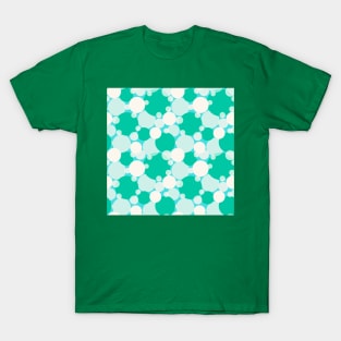 White and green circles over blue T-Shirt